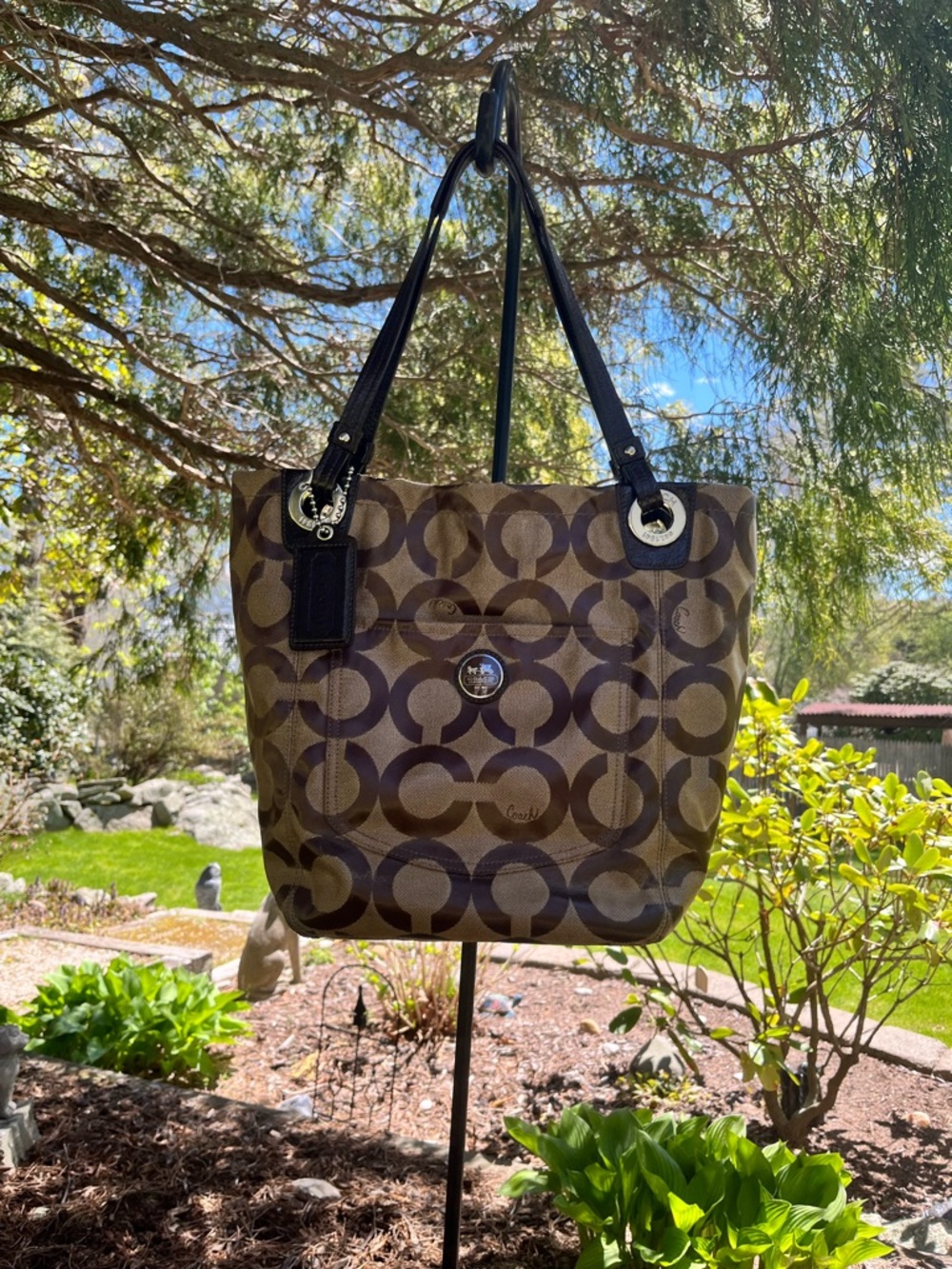Coach Signature Patent Leather Tote